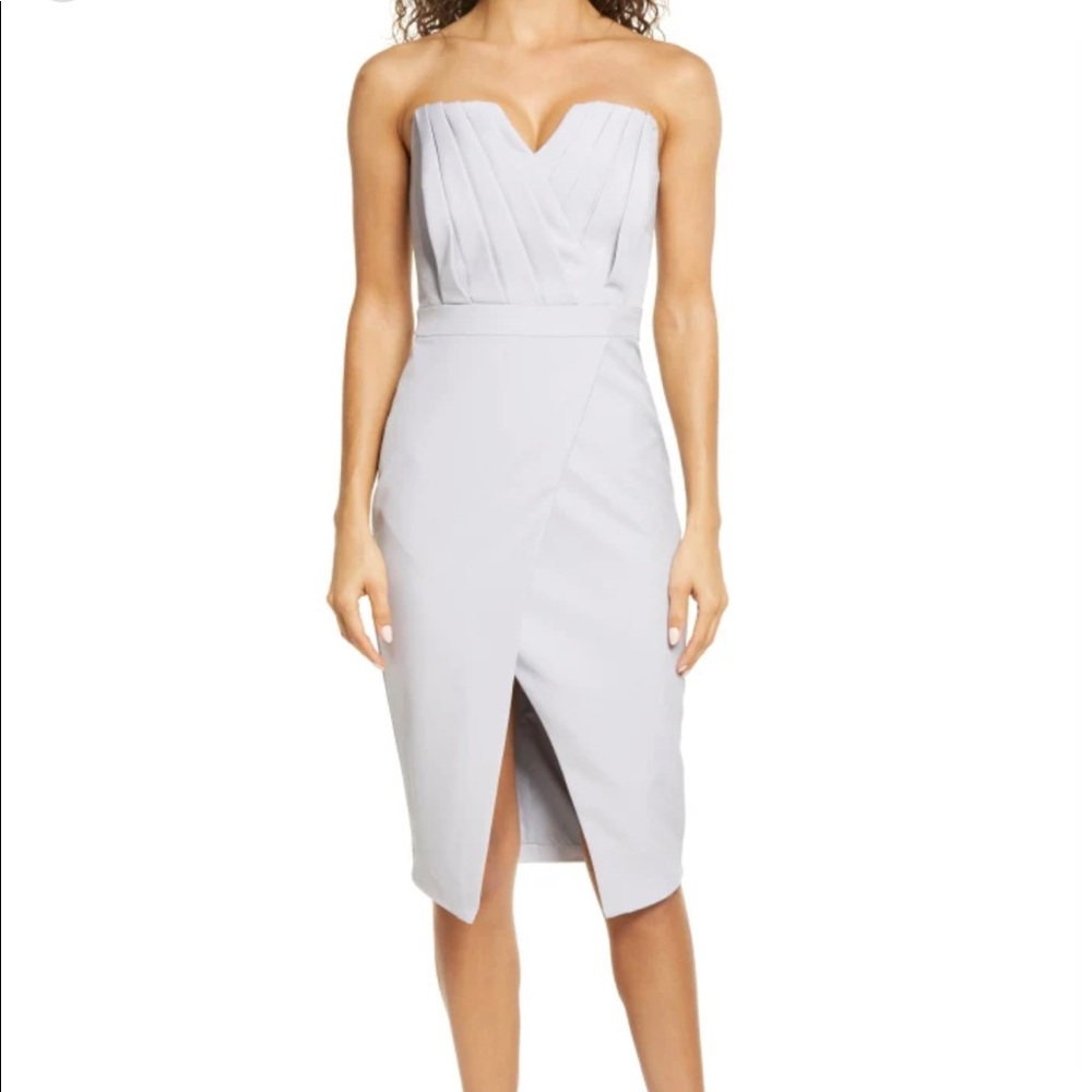 Lavish Alice Blue Grey Cocktail Dress